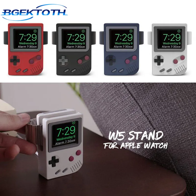 

BGEKTOTH Silicone Retro Game Console Design Charge Stand Holder Station Dock for Apple Watch Series 1/2/3/4 42mm 38mm 40mm 44mm