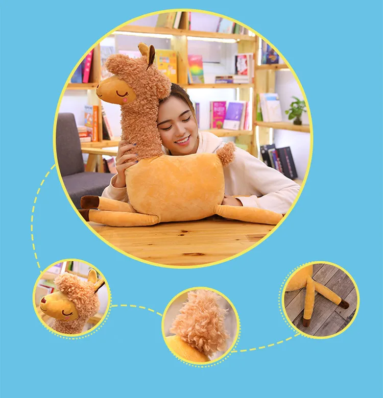 kawaii camel doll cartoon alpaca plush toy sheep toys cute girl sleeping bed pillow 31inch 80cm DY50699 (3)
