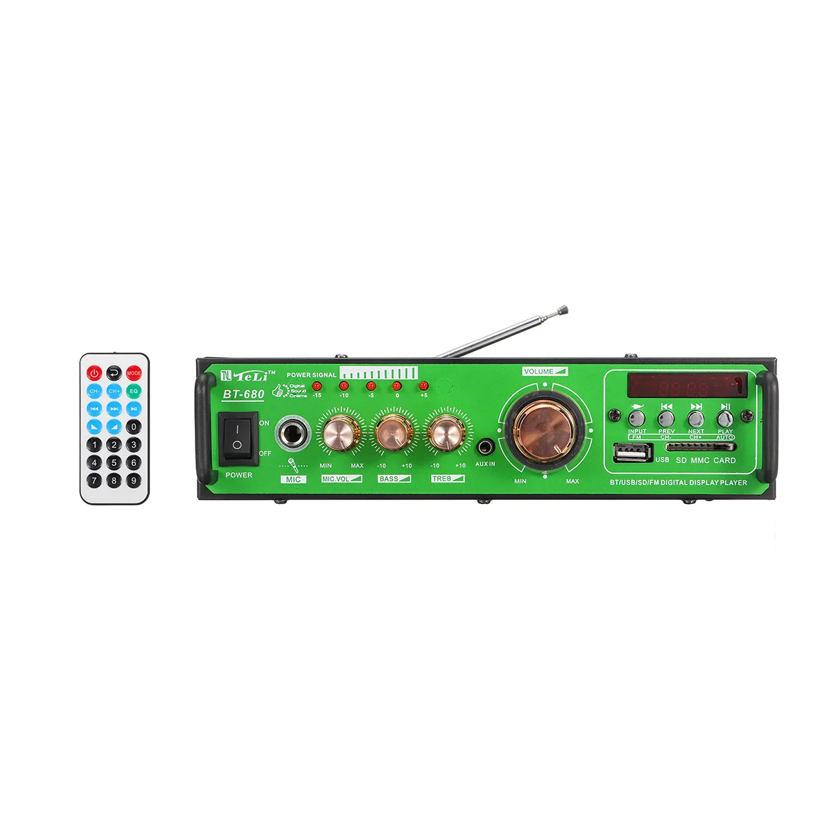 Audew 500 Вт bluetooth аудио цифровой стереоусилитель USB FM SD Mic домашние Автомобильные усилители 220 В/12 В Полнофункциональный инфракрасный контроль