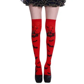 

stocking Women Bat Print Pattern Halloween Long tube Spring Summer Autumn Wear soft Party Daily Casual wear gifts for girls new