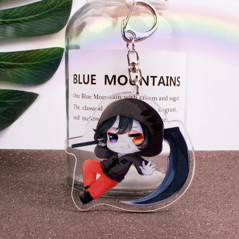 

Anime Angels of Death Keychain Cartoon Satsuriku No Tenshi Foster Isaac Rachel Acrylic Pendants Key Ring