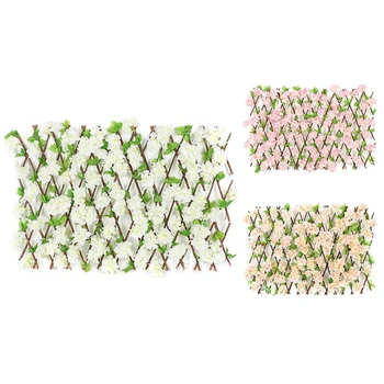 

Garden Fence Willow Wooden Hedge with Artificial Flower Leaves Garden Decoration Sning Expanding Trellis