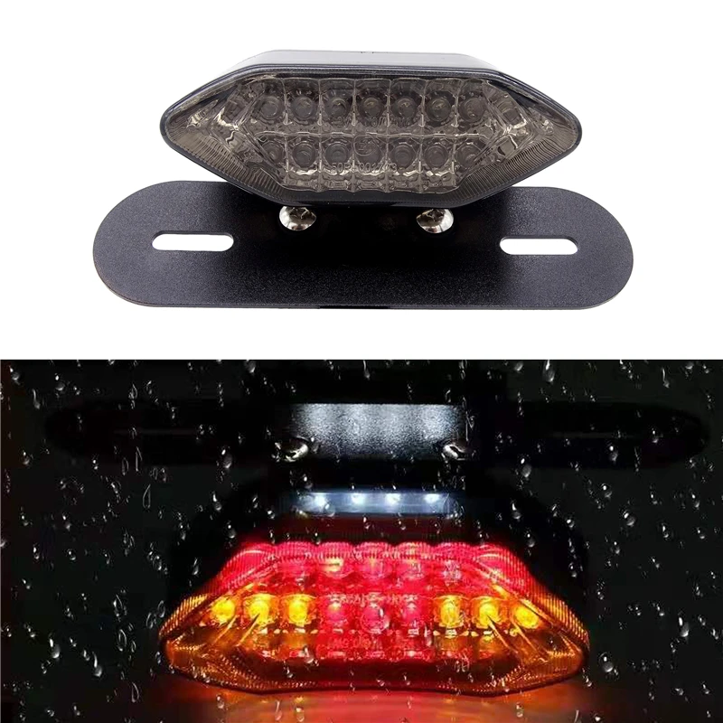 

1 Pcs Motorcycle Tail Turn Signal License Plate Light Black Base Brake For Honda Kawasaki Harley Scooter Taillight