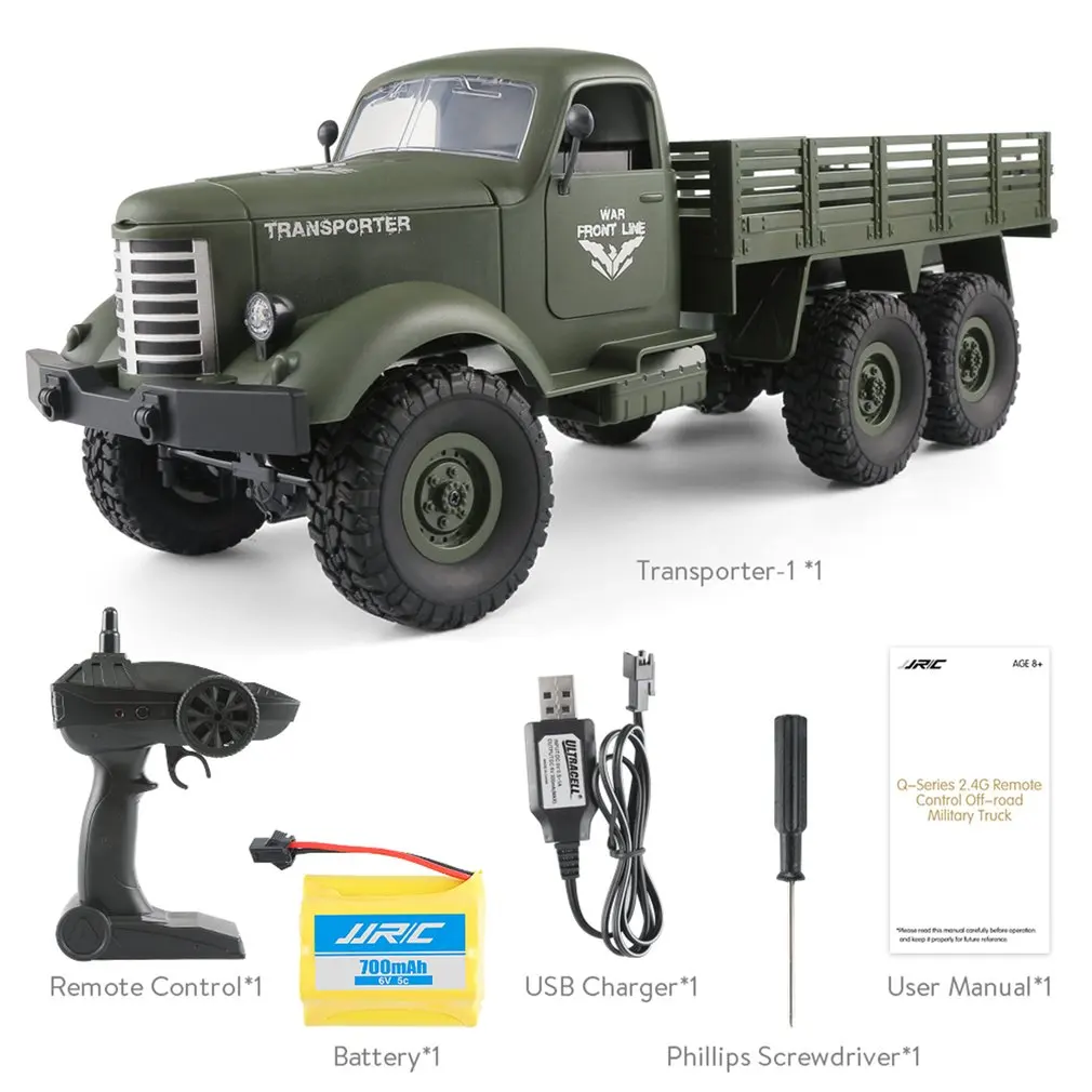 

2.4G RC 1:16 Machine Remote Control 6/4 Wheel Drive Tracked Off-Road Military RC Electric Toy for Children