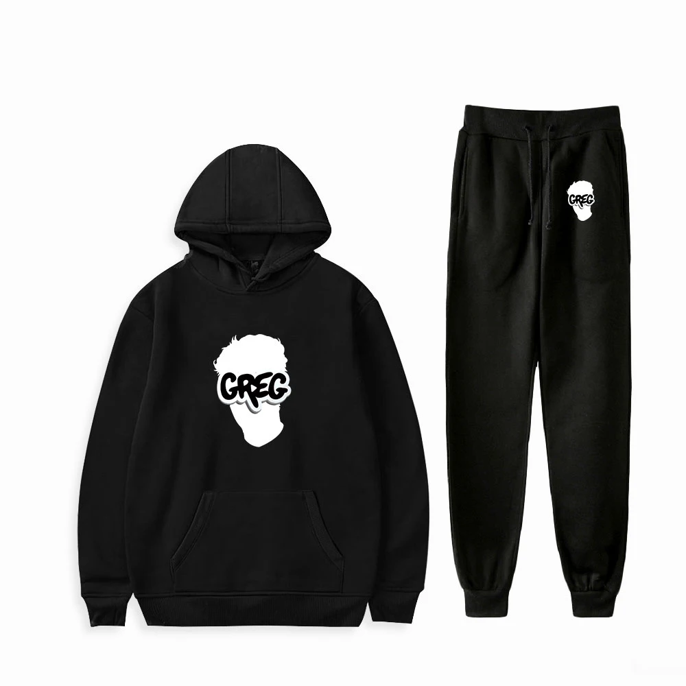 

Danny Gonzalez Print Fashion Fall Suit Hoodies Sportswear Hooded Sweatshirt + Ankle Banded Pant Two Piece Set