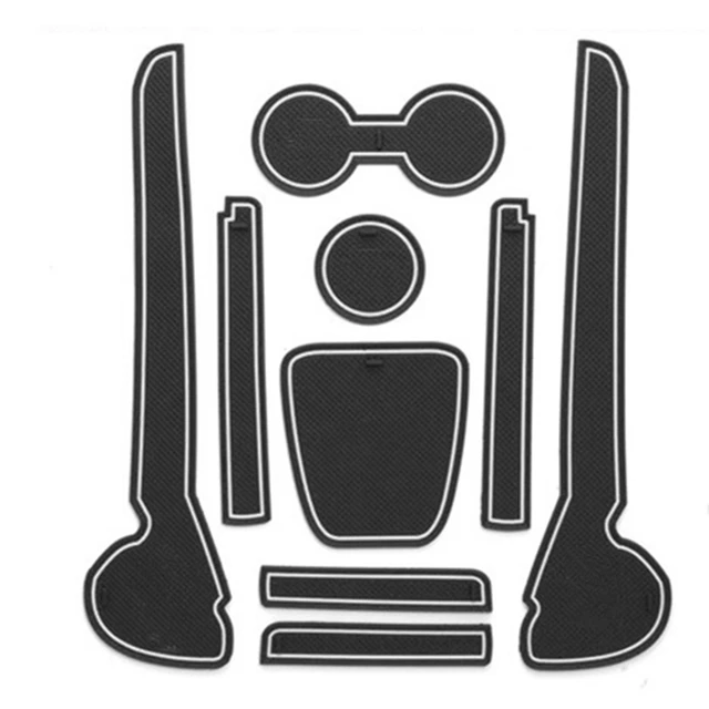 Polo GTI R 2011 2012 2013 2014 2015 2016 Anti-Slip Door Groove Mat For Volkswagen V W Polo GTI R Gate Slot Coaster Mat Carpet White 2011-15 Polo R