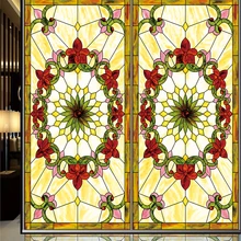 Прочный пользовательский размер оконные пленки статические цепляются оттенок-пленка церковное витражное окно украшения дома симметрия перерабатываемая 55 см x 100 см