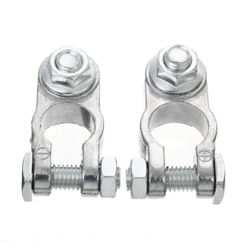 

2pcs Zinc Alloy Positive Negative Battery Terminal Clamp Connector Suitable For Car Boat