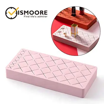 

Lipstick Holder, Silicone Cosmetic Makeup Organizer for Brush Lip Eye Makeup Pencil Bottles More, 24 Square Makeup Display Case