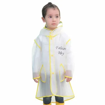 

Printed Transparent Polyester Children Raincoat Outdoor Waterproof Cartoon Rainwear Poncho Boy Girl Kids Rain Jacket Gift Sale