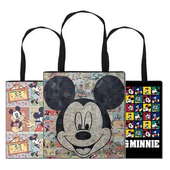 

Women Tote Bag Large Beach Handbags Shopper Printed Mickey And Minnie Polyester Bag Reusable Female Shopping Bag Eco Foldable S5