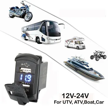 

KEMIMOTO Power Port Wiring Pigtail + Dual USB LED Charger Socket UTV ATV For Can-Am Maverick X3 for Polaris RZR Ranger Off-road