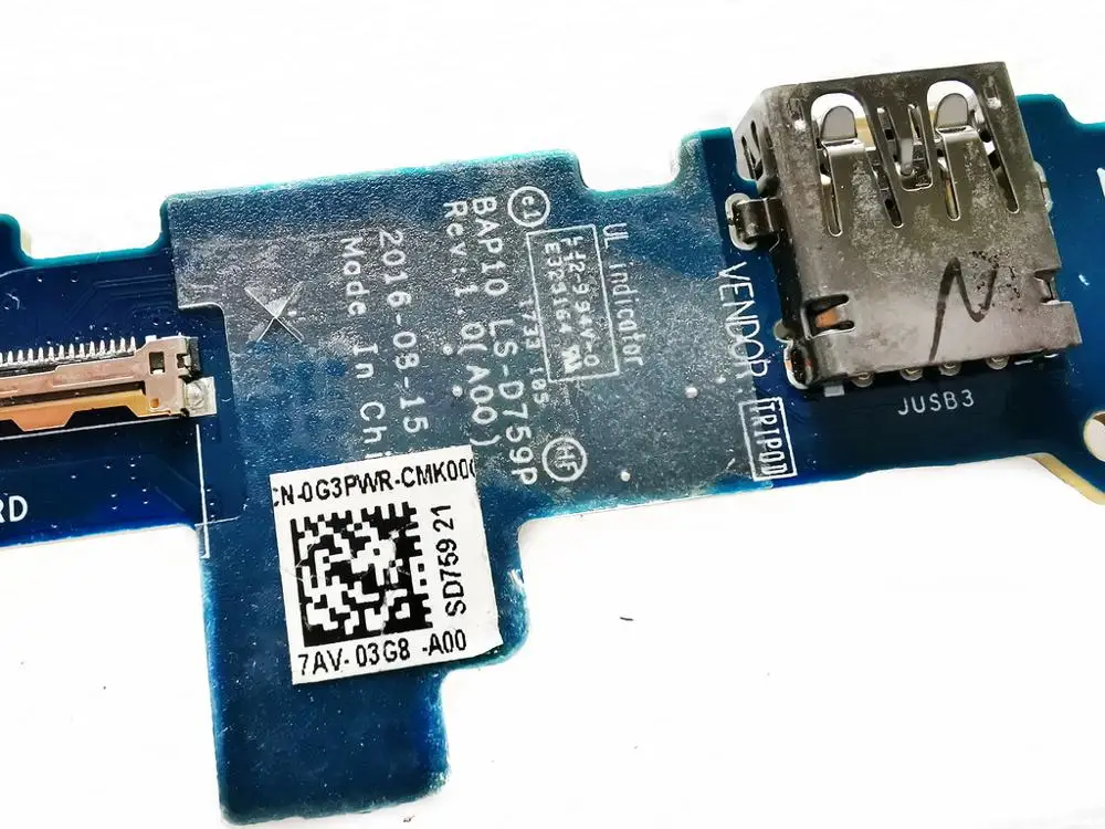 Для Dell 15 R3 R4 17 R4 R5 Плата USB 15 R3 R4 17 R4 R5 BAP10 LS-D759P CN-0G3PWR испытанное хорошее