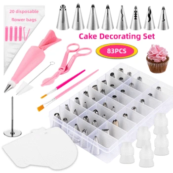 

83Pc Silicone Pastry Bag Tips Nozzle Icing Piping Pastry Nozzles Kitchen Gadget Baking Accessories Making Cake Decoration Tools