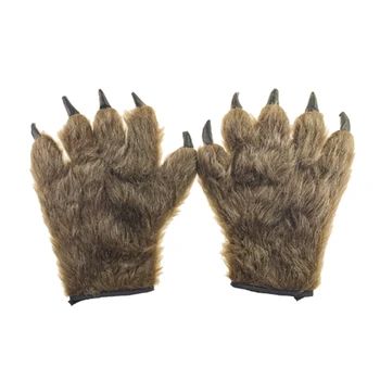 

2Pcs Wolf Claw Glove Furry Wolf Claw Costume Halloween Werewolf Wolf Paws Claws Cosplay Gloves Halloween Supplies