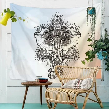 

New Mandala Elephant Painting Fabric Wall hanging Tapestry Beach Throw Blanket