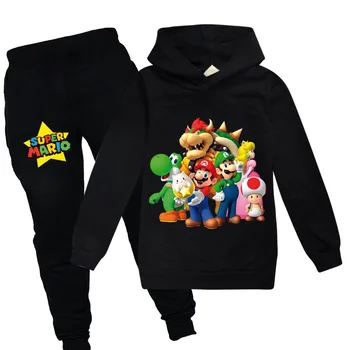 

Super Mario 2020 New Spring Autumn Boys Tracksuit Kids Long Sleeve T-shirt Track Pants Children Clothing Infant Sets Sport Suits