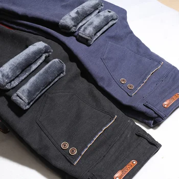 

Winter Casual Men's Trousers,urban Trend Men's Slim Plus Velvet Warm Pants Men ,Business Men's Solid Color Large Size Mens Pants