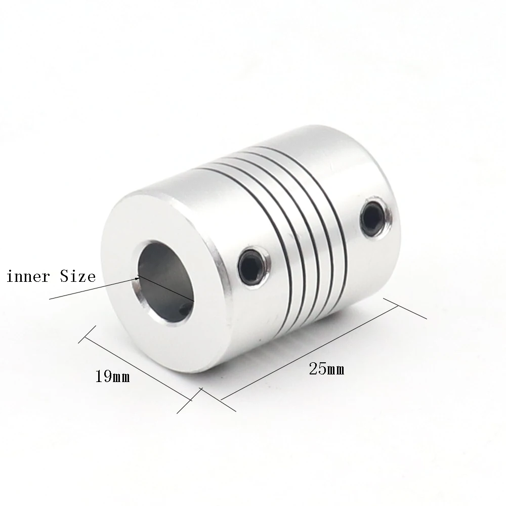1 шт. 3x6,35 3 мм до 6,35 мм D19L25 алюминиевый сплав Z ось Гибкая муфта для шагового муфта мотора вал муфты 3d принтер