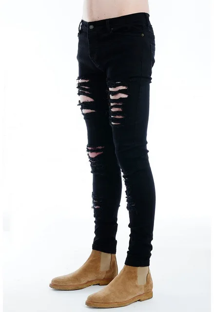 Импортные товары Европа и джинсы Америка мужские с дырками Брюки Slim Fit Мужские обтягивающие онлайн знаменитостей популярный бренд мужские джинсы
