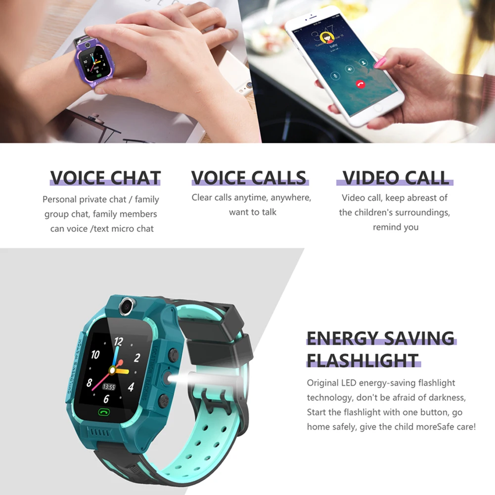 E12 Children's Smart Watch Camera SOS Call Anti Lost LBS Positioning Tracker Voice Monitoring Kids Smart Watch Baby Phone Watch