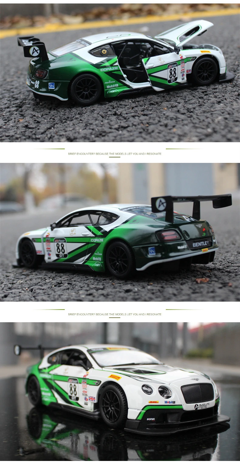 Bburago 1:24 Bentley Континентальный GT3 трек версия трансформер сплав модель автомобиля Моделирование Украшение автомобиля коллекция Подарочная игрушка