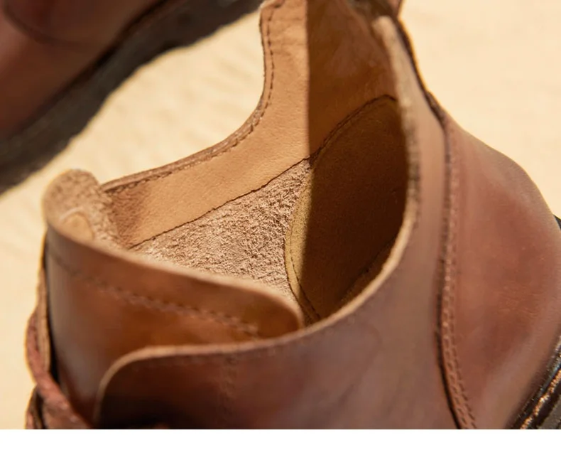 DRKANOL/женские ботинки ручной работы из натуральной кожи на плоской подошве; сезон осень-зима; теплые водонепроницаемые ботильоны для женщин на платформе; повседневные ботинки