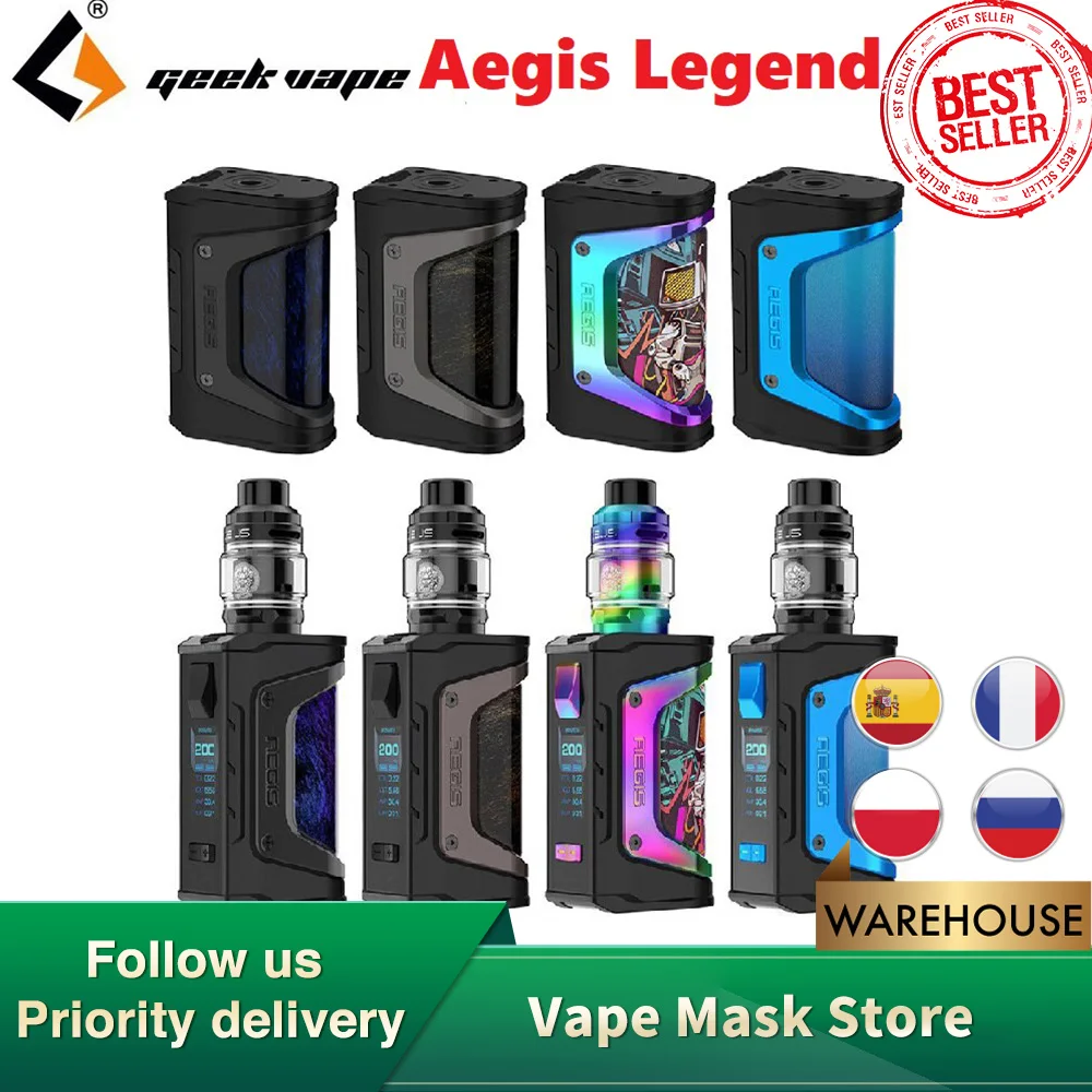 Оригинальный набор GeekVape Aegis Legend wi 200 Вт Box Mod 5 мл Zeus Sub Ohm бак герметичный дизайн