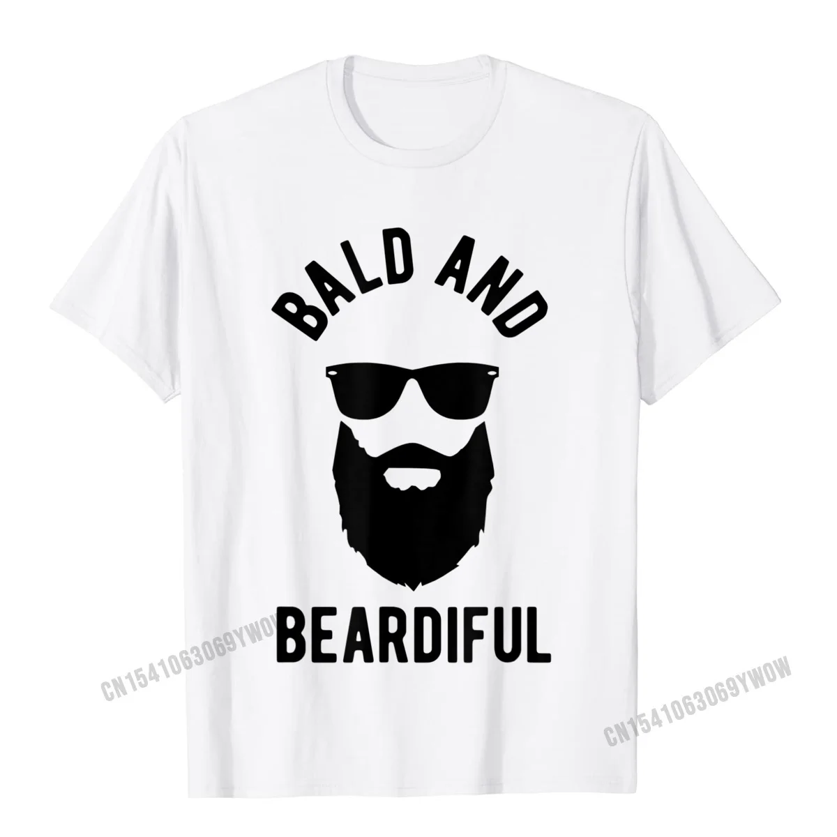Mens Bald and Beardiful T-Shirt__196 100% Cotton Tshirts for Men Tops Shirts Discount Summer Round Collar Tops & Tees Custom Mens Bald and Beardiful T-Shirt__196 white