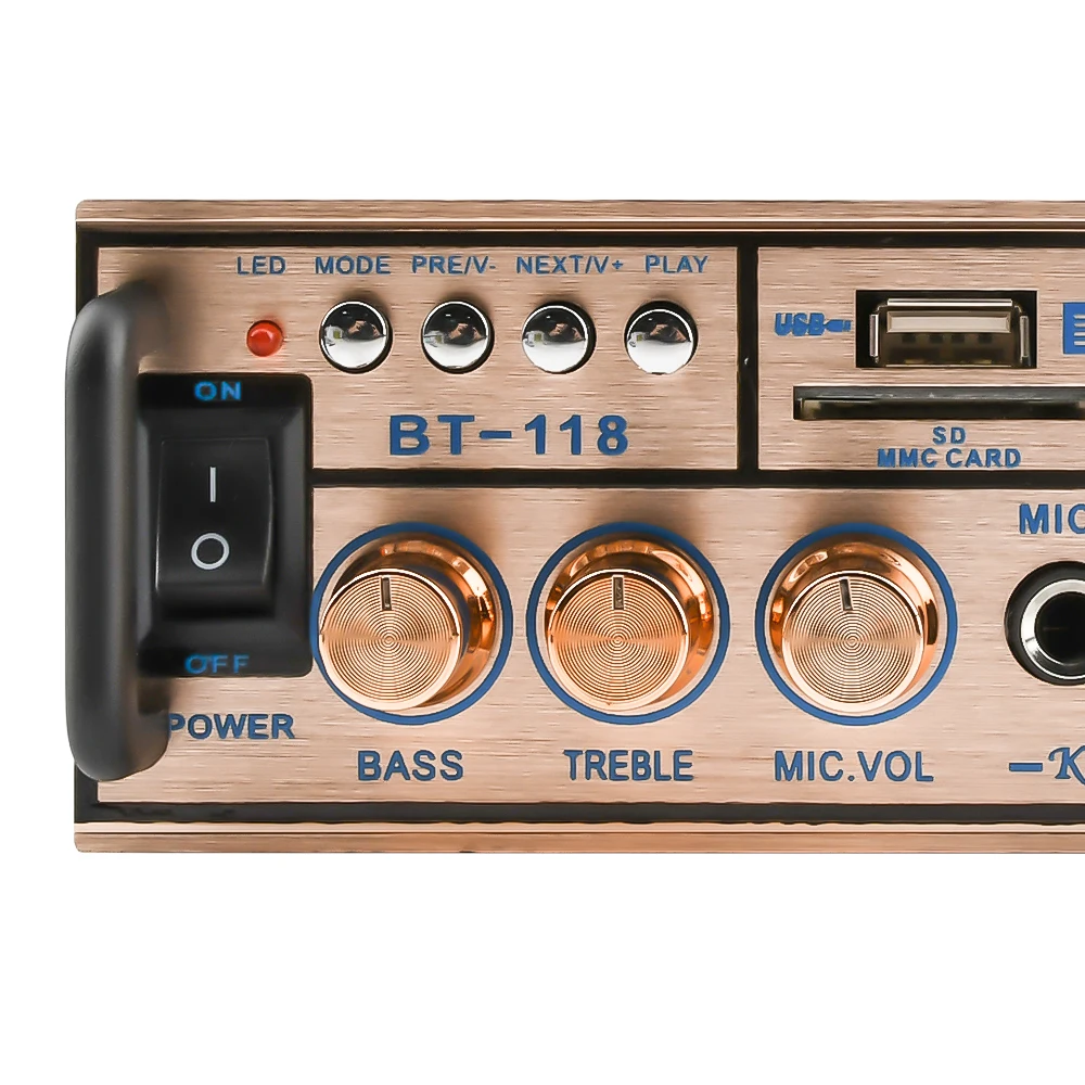 12V/ 220V 2CH LCD Display Digital HIFI Audio Stereo Power Amplifier bluetooth FM Radio Car Home with Remote Control car stereo