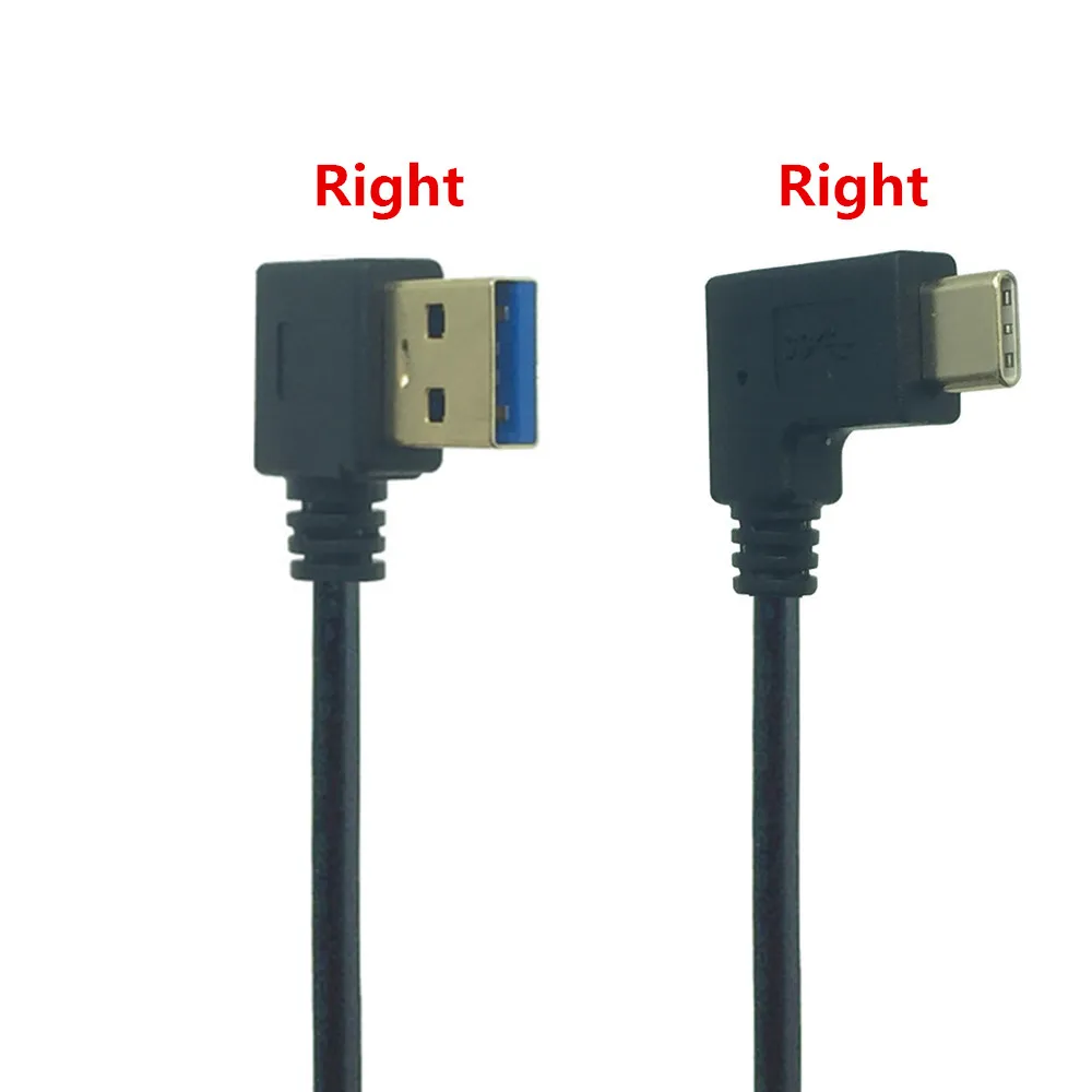 Кабель с разъемами USB Type C и 3 0 угловой шнур 90 градусов вверх вниз левый правый угол