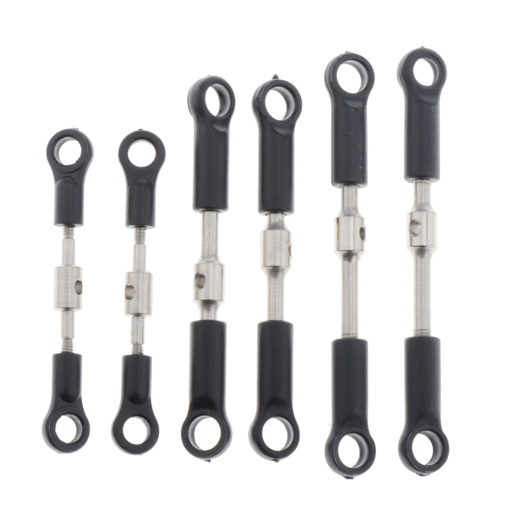 6 Pieces Metal Steering Linkage Pull Rods For Wltoys 144001 1/14 RC Buggy