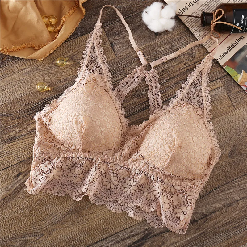 New Sexy Beauty Back Lace Bra Push Up Wire Free Seamless Breathable Lingerie 3/4 Cup Women Bralette S/M L/XL