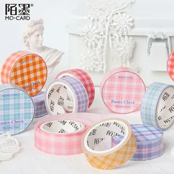 

DIY Cute Basic Solid Color Grid Scrapbooking Washi Tape Sticker Kawaii Decorative Adhesive Masking Tape Korean Stationery