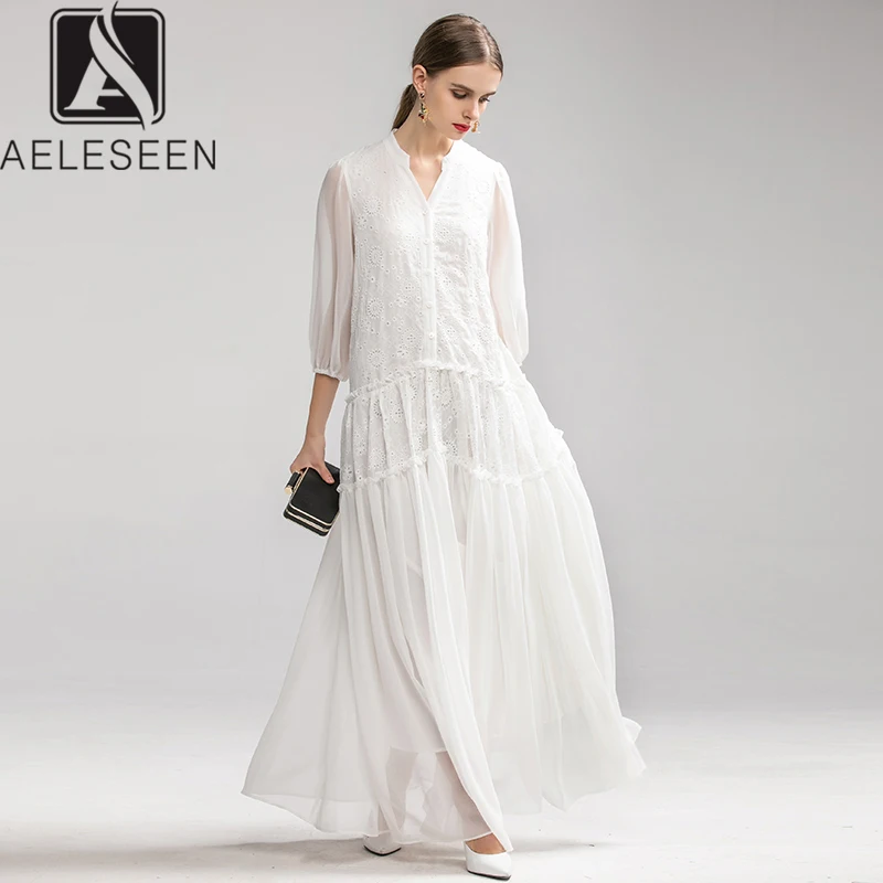 AELESEEN 2020 Новые Модные свободные стильные вечерние длинные платья женские с