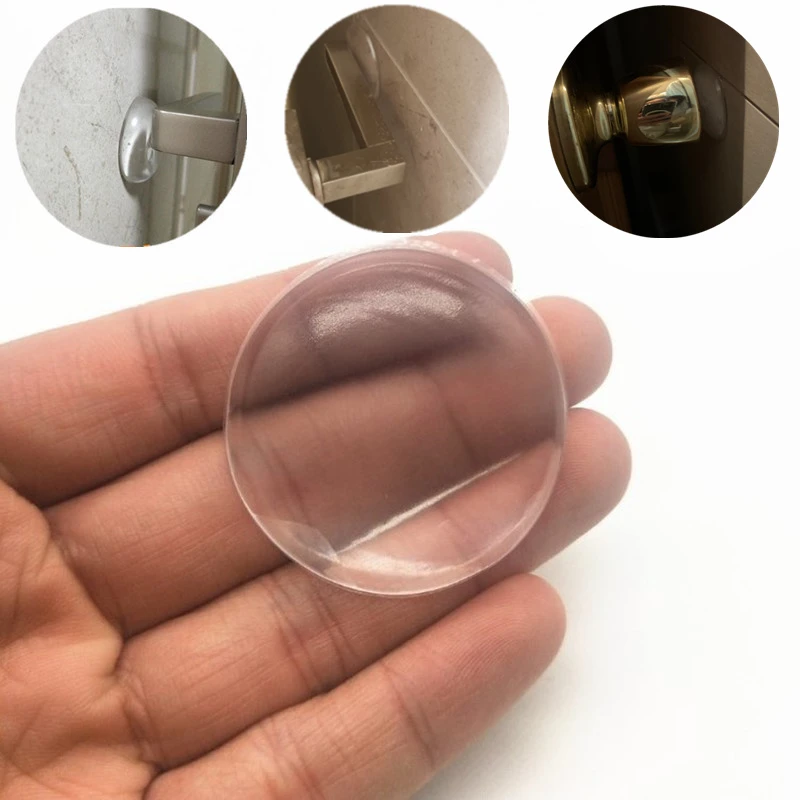 Protector de pared de silicona suave y transparente, parachoques de puerta, Tapón Protector autoadhesivo, silenciador de tope de puertas redondas, piezas|Protectores de bordes y esquinas| - AliExpress
