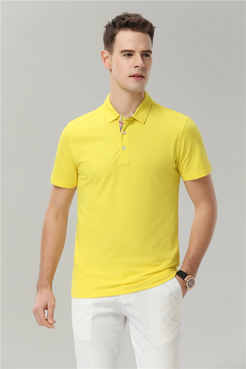 yellow Рубашка поло, рубашки поло, повседневные модные рубашки поло Para Hombre, Мужская рубашка поло, Мужская/Женская/парная рубашка поло для отдыха на море - Цвет: yellow