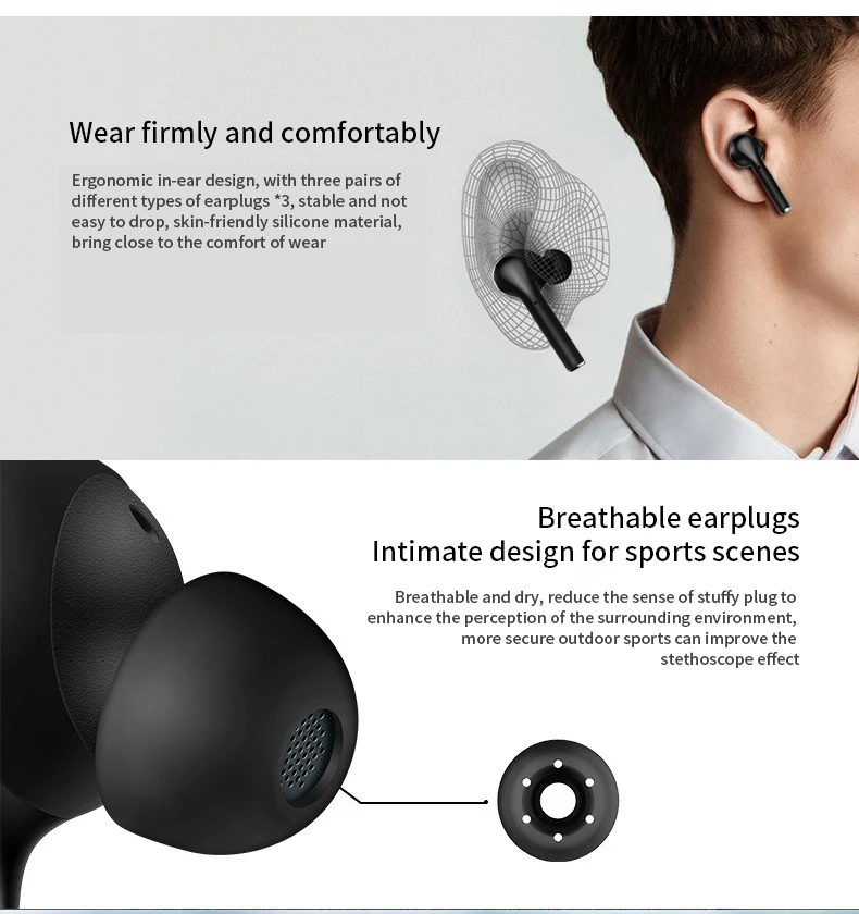 Samload Touch Bluetooth 5.2 Headphones HiFi Stereo Wireless Earphones Sports Noise reduction Headsets 4H Playtimes For All Phone