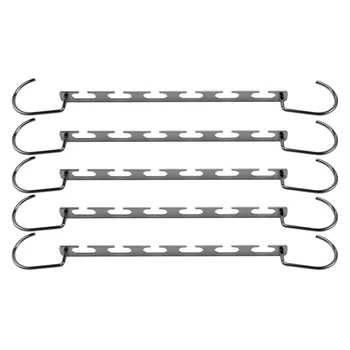 

5Pcs Wardrobe Wardrobe Bar Clothes Coat Hanger Organizer Miracle Hanger Multi-Function Metal Stacking Organizer Saves Space