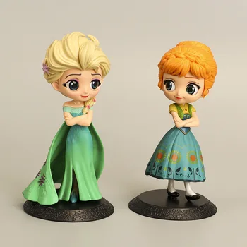 

Q Posket Frozen 2 Princess Snow Elsa & Anna PVC Anime Dolls Figures Collectible Model Kid Toys Qposket Gift cake
