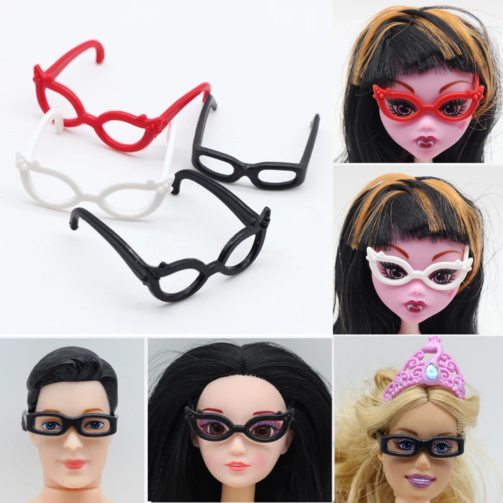 10pcs/set Doll Accessories Mini Plastic Glasses For 30cm 1/6 Doll House doll accessories,doll eyewear accessories
