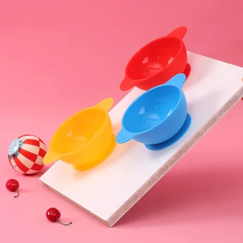 

Kids Feeding Bowl Baby Learning Dishes Anti-scald Non Slip Silicone/TPE Heat Resistant Tableware Suction Pad Baby Training Bowls