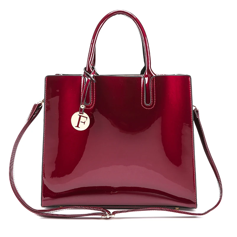 

Ladies Bag 2019 New Fashion Messenger Bag Solid Color Patent Leather Handbag Shoulder Bag Casual Women Purse and Handbags