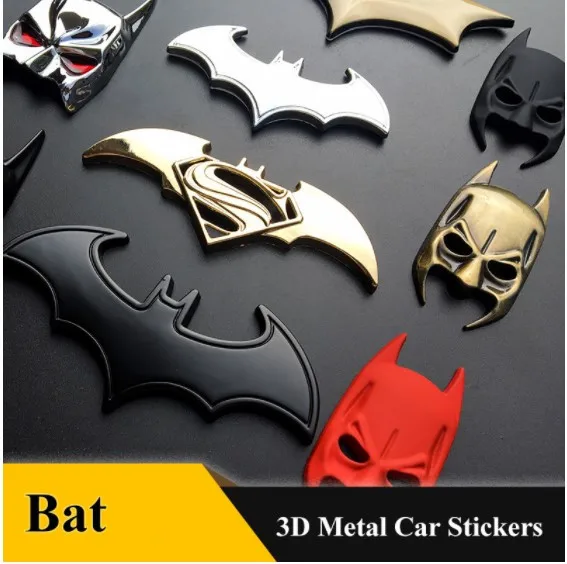 3D Car Stickers Cool Metal Bat Auto Logo Car Styling Metal Bat Badge Emblem Tail Decal