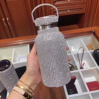 

500ml Creative Diamond Thermos Bottle Water Bottle Stainless Steel Smart Temperature Display Vacuum Flask Mug Gift for Men Women
