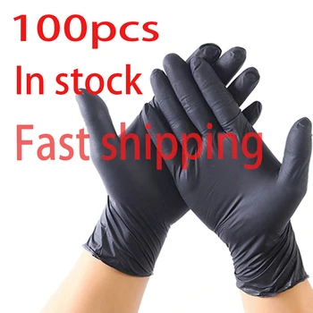 

100 Pcs/set Disposable Plastic Food Gloves Restaurant Medical Eco-friendly Gloves For Fruits And Vegetables Black 24*11