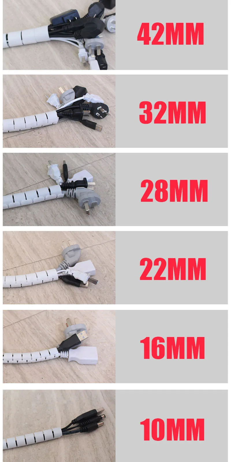 Кабельный провод обёрточная бумага Органайзер спиральная трубка устройство для сматывания кабеля защита шнура гибкое управление провод для хранения труб держатель кабеля
