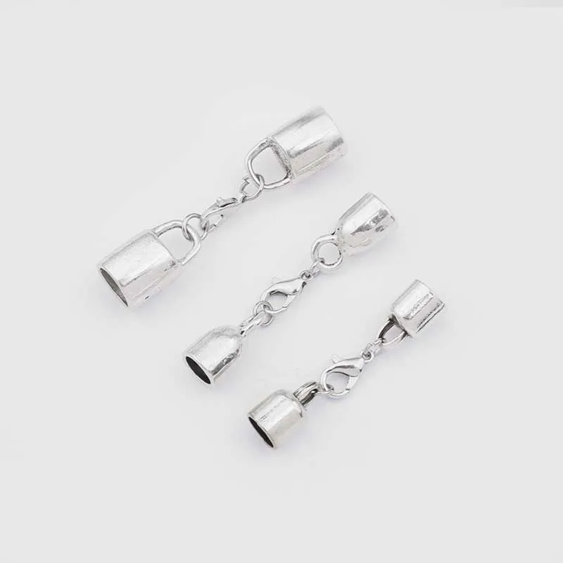 5 sets Zinc Alloy Clasp Lobster Clasps Hook End Caps Connectors For 5/6/7/8/10mm Leather Cord Bracelet Necklace Jewelry Making