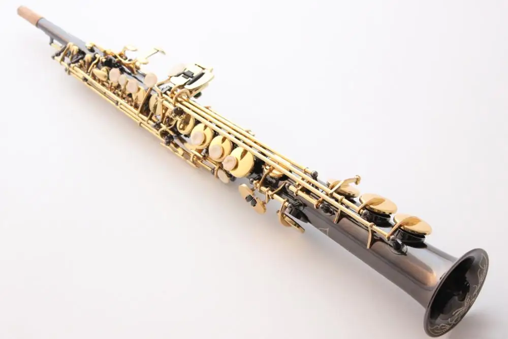 Музыкальный Fancier-клуб сопрано саксофон Ссылка 54 черный лак b-плоский сопрано Sax R54 с Чехол мундштук трости шеи