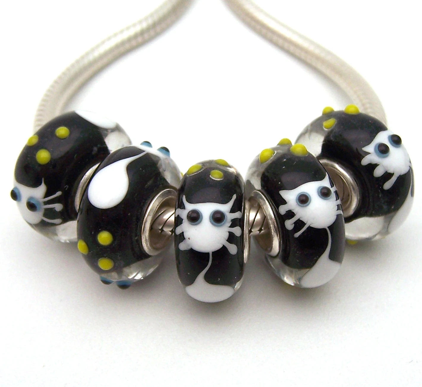 

YG175 5X 100% Authenticity S925 Sterling Silver Beads Murano Glassbeads beads Fit European Charms Bracelet diy jewelry Lamp-work
